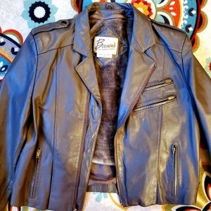 80s Vintage gray Bergman Leather Coat